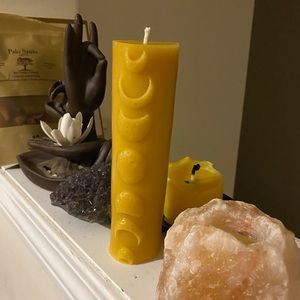 Moon Phases Solid Beeswax candle 60 hr burn spiritual metaphysical natural